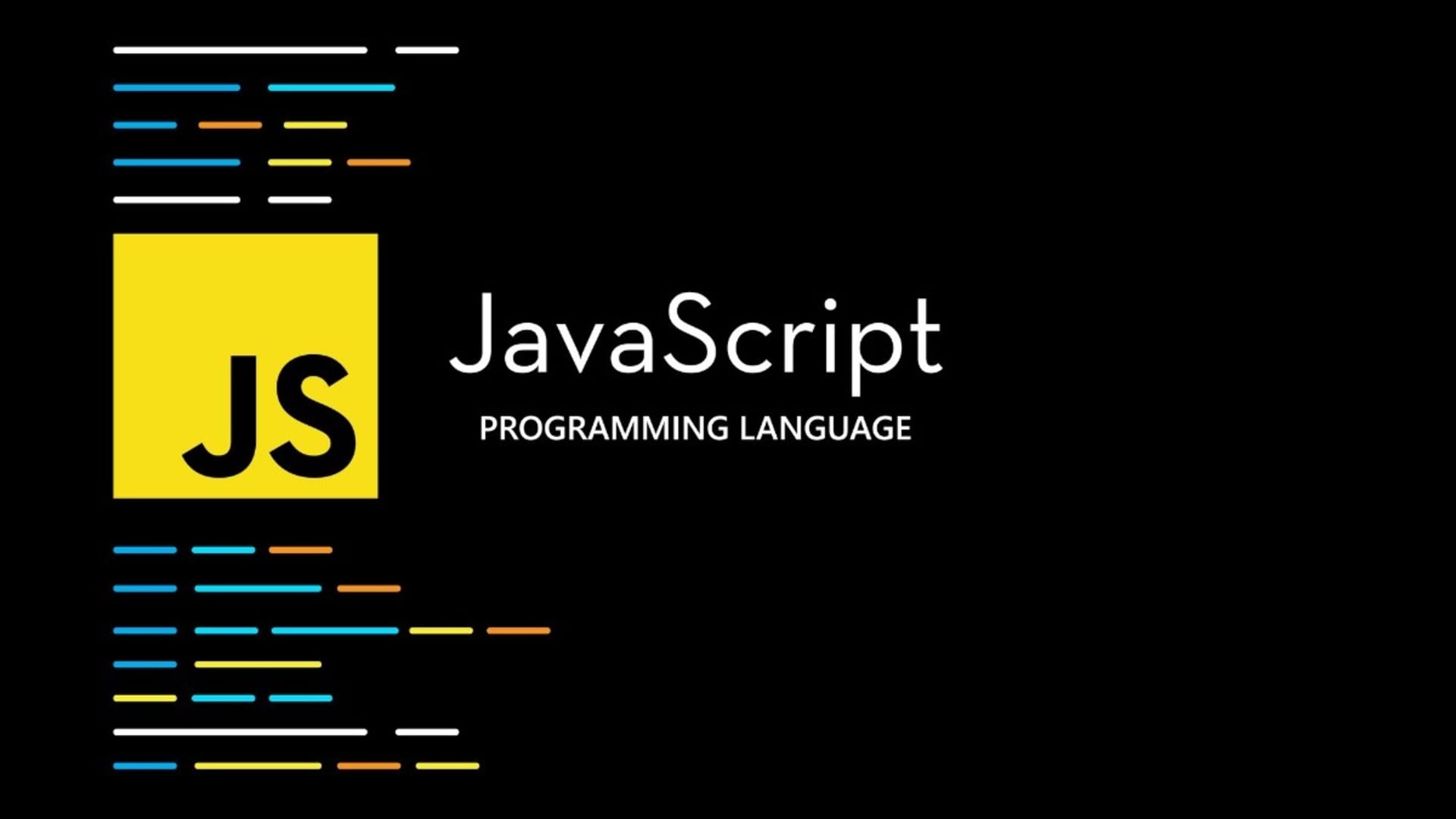 Imagen con fondo negro y en medio esta el logo de JavaScript con el mimso nombre