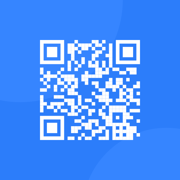 QR image with blue background